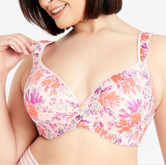 Floral Print Plunge Butterfly Bra - Picture 8 of 9